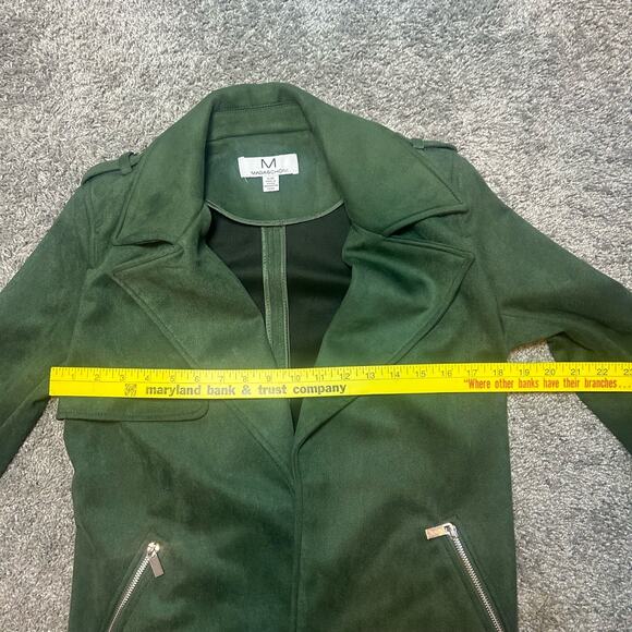 Magaschoni Size S/P Green Faux Suede Jacket Coat - Picture 4 of 9